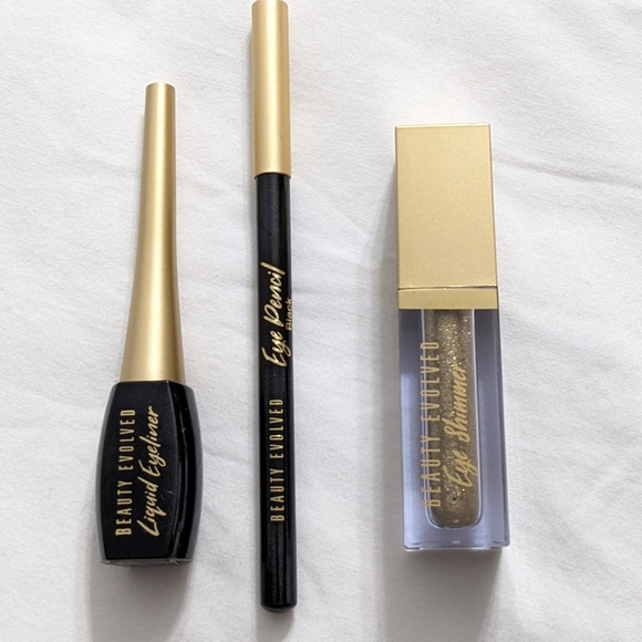 NEW Beauty Evolved Glitter Eye Shimmer, Liquid Eyeliner, and Eye Pencil Set - Picture 1 of 2